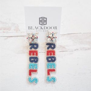 Beaded Ole Miss Rebels Earrings Collegiate Hotty Toddy